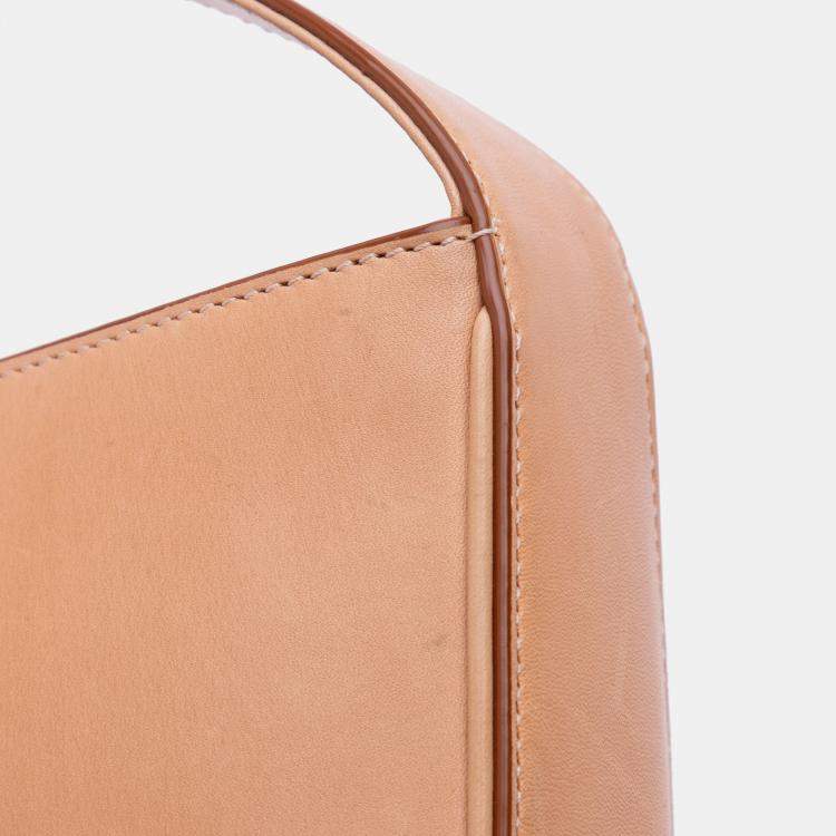 Pre Owned Saint Laurent Paris Brown Smooth Calfskin Le 5 a 7 Shoulder Bag