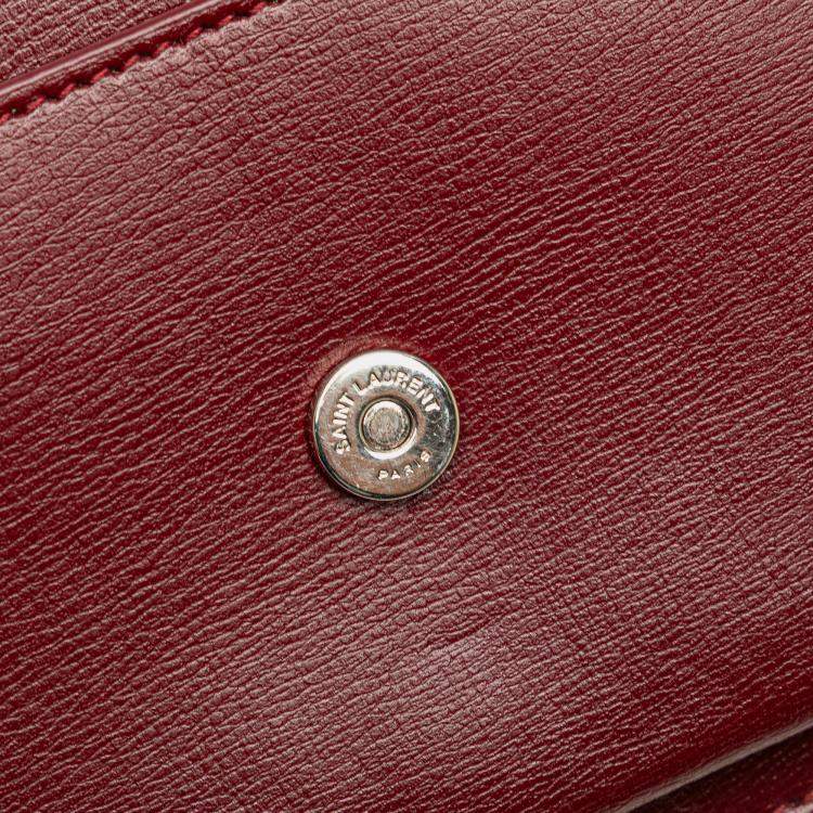 مملوكة مسبقًا Saint Laurent Paris Red Calfskin Monogram Sunset Chain Wallet