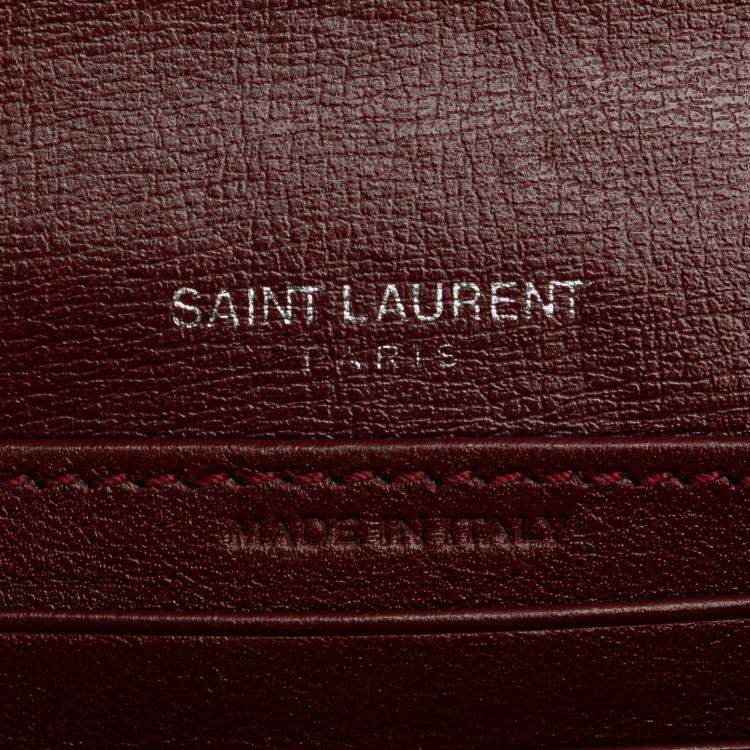 مملوكة مسبقًا Saint Laurent Paris Red Calfskin Monogram Sunset Chain Wallet