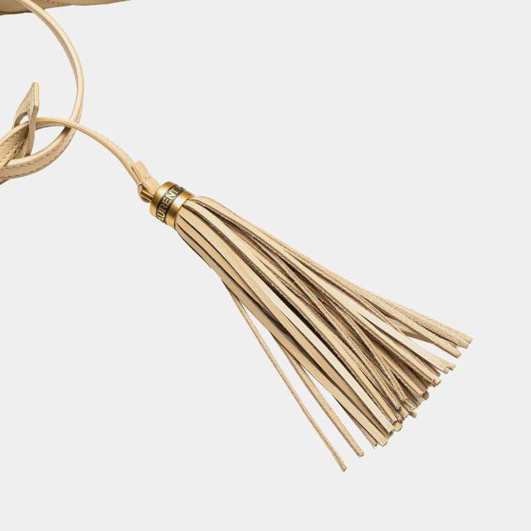 Pre Owned Saint Laurent Paris Brown Quilted Leather Lou Camera Bag