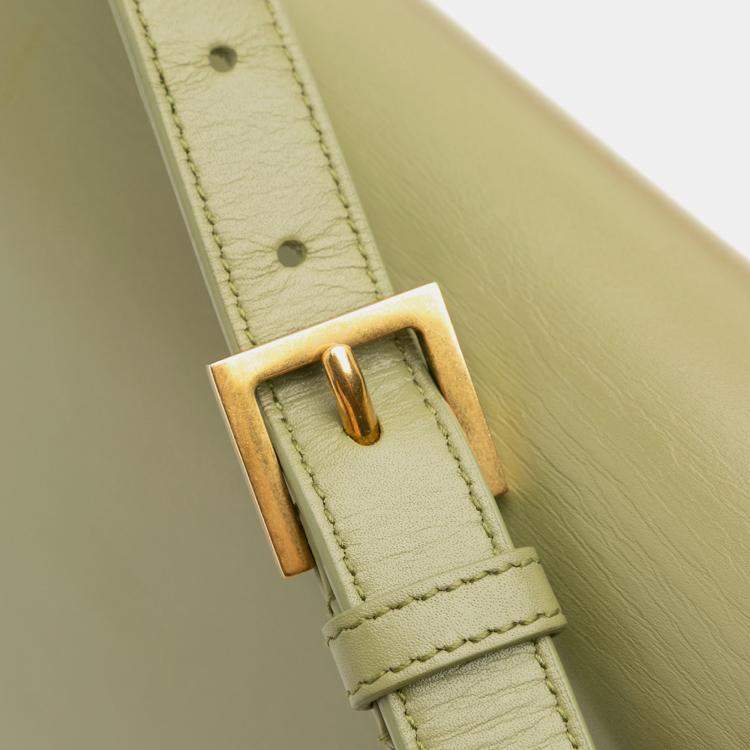 Pre Owned Saint Laurent Paris Green Medium Leather Solferino Satchel In Box