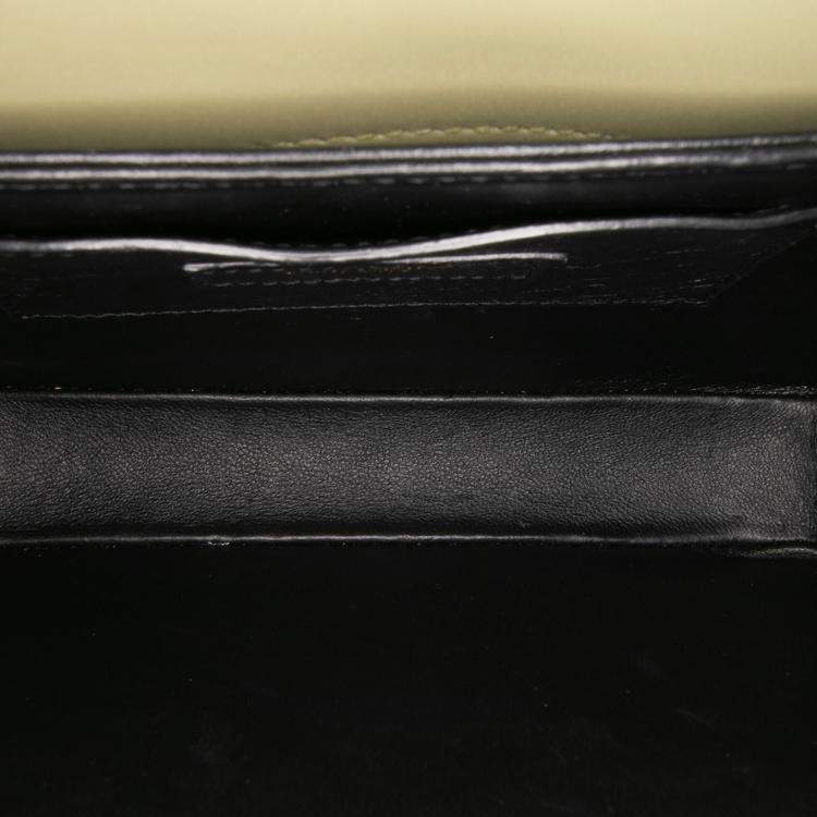 Pre Owned Saint Laurent Paris Green Medium Leather Solferino Satchel In Box