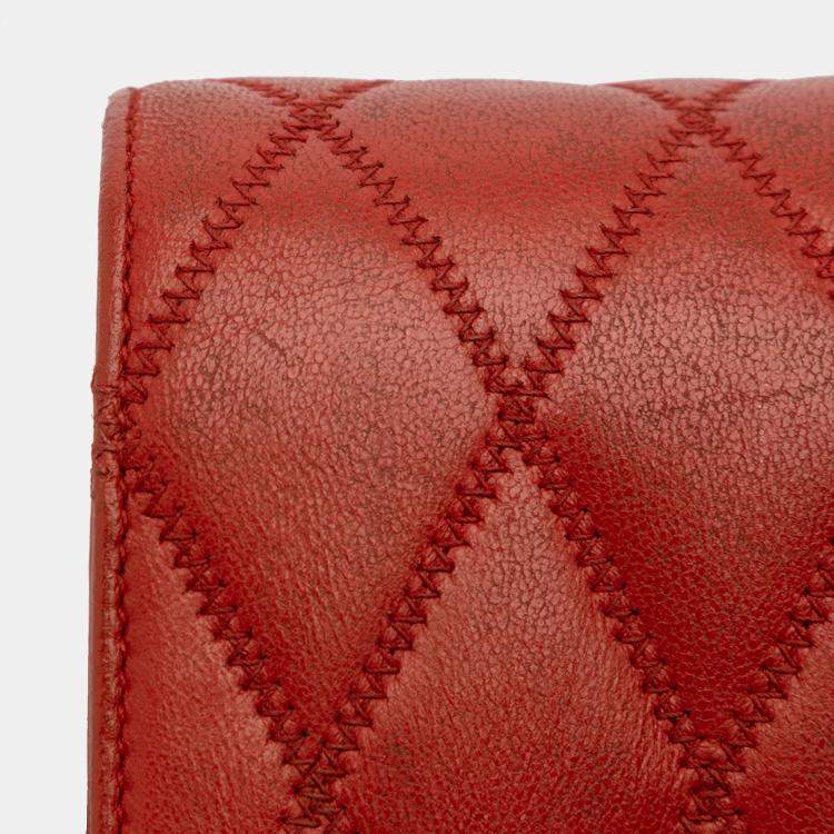 مملوكة مسبقًا Saint Laurent Paris Red Diamond Quilted Lambskin Angie Chain Bag