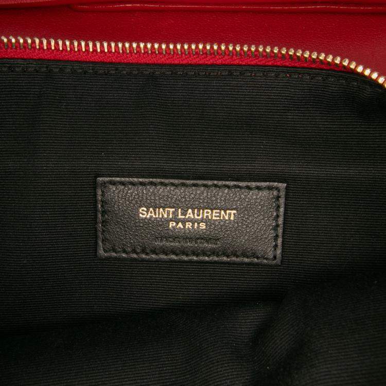 مملوكة مسبقًا Saint Laurent Paris Red Diamond Quilted Lambskin Angie Chain Bag