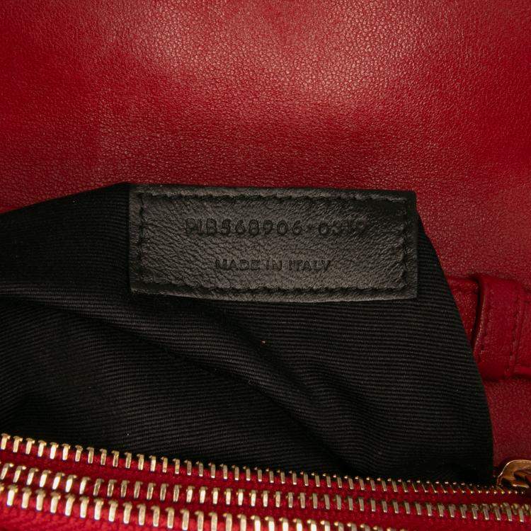 مملوكة مسبقًا Saint Laurent Paris Red Diamond Quilted Lambskin Angie Chain Bag