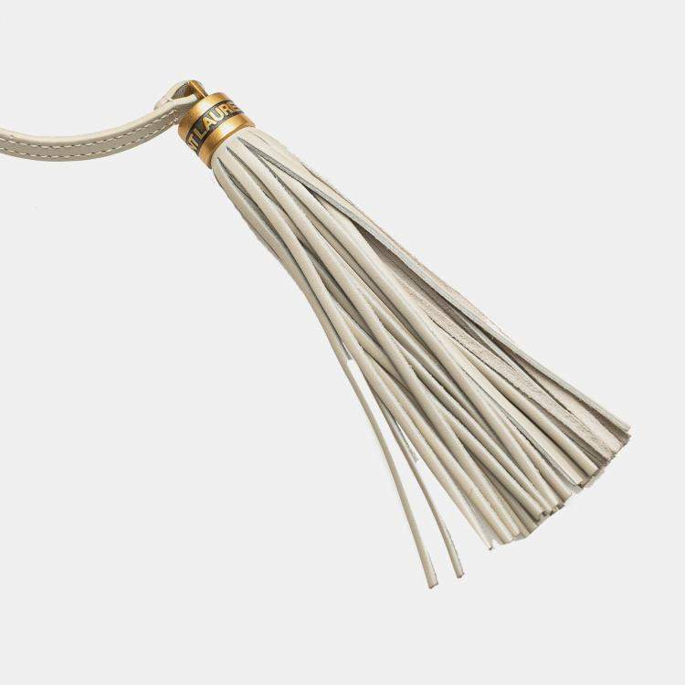 Pre Owned Saint Laurent Paris White Quilted Leather Monogram Lou Camera Bag