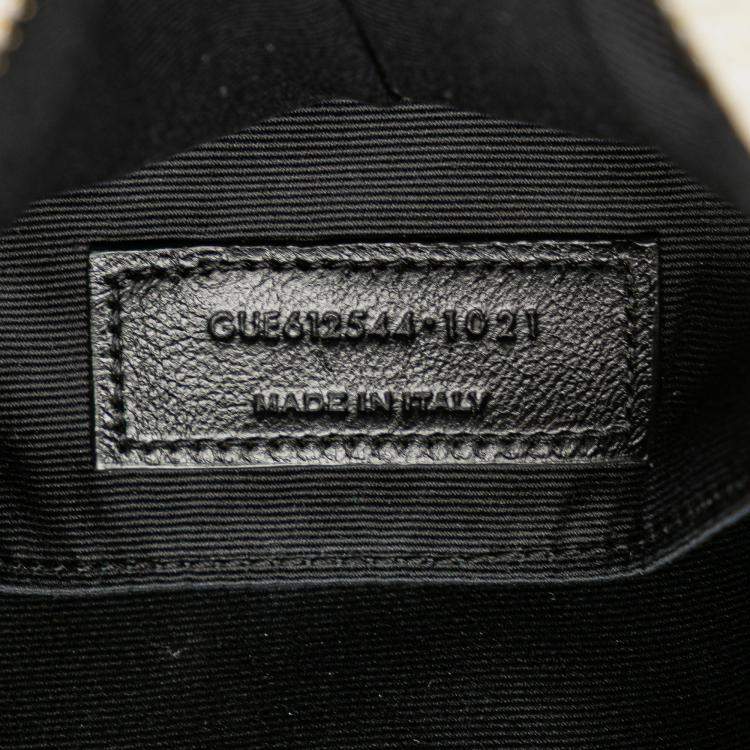 Pre Owned Saint Laurent Paris White Quilted Leather Monogram Lou Camera Bag