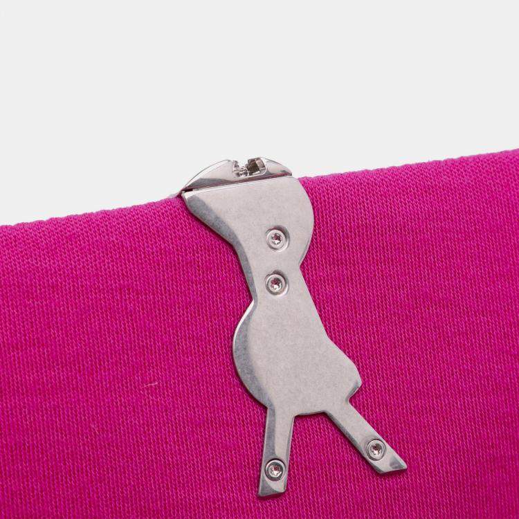 Pre Owned Saint Laurent Paris Pink Medium Jersey Wool Patchwork Jamie Crossbody