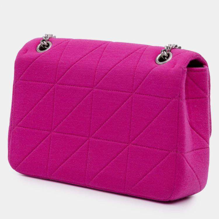 Pre Owned Saint Laurent Paris Pink Medium Jersey Wool Patchwork Jamie Crossbody