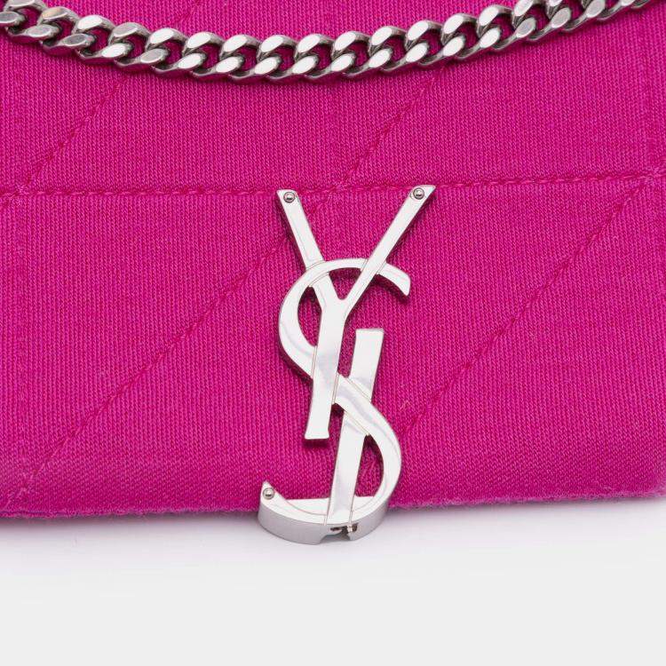 Pre Owned Saint Laurent Paris Pink Medium Jersey Wool Patchwork Jamie Crossbody