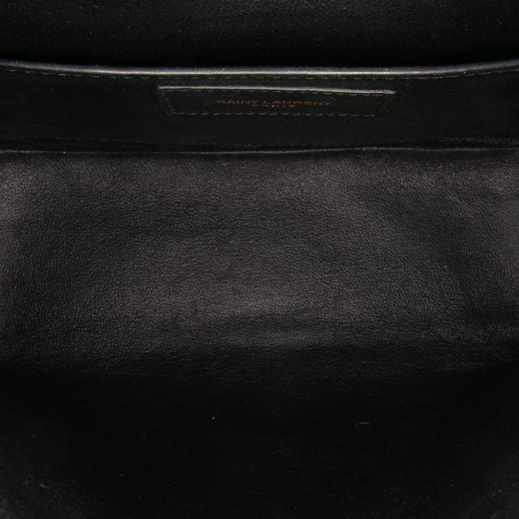 Pre Owned Saint Laurent Paris Blue Medium Lambskin Monogram Vicky Chain Bag