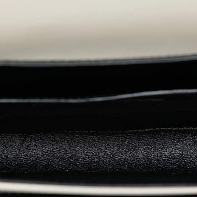 Pre Owned Saint Laurent Paris White Small Calfskin Solferino Satchel In Box