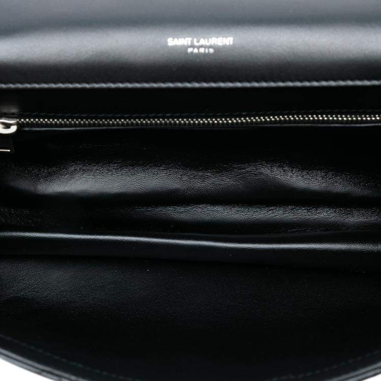 مملوكة مسبقًا Saint Laurent Paris Black Quilted Lambskin Studded Monogram Gaby Shoulder Bag