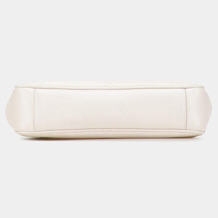 Pre Owned Saint Laurent Paris White Quilted Lambskin Le Maillon Chain Shoulder Bag