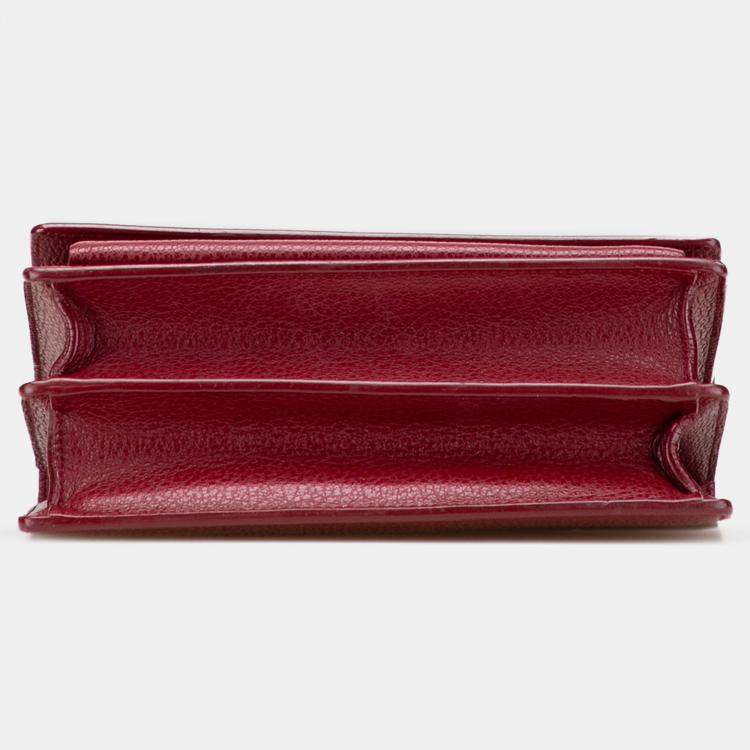 Pre Owned Saint Laurent Paris Red Medium Grained Calfskin Monogram Sunset Crossbody