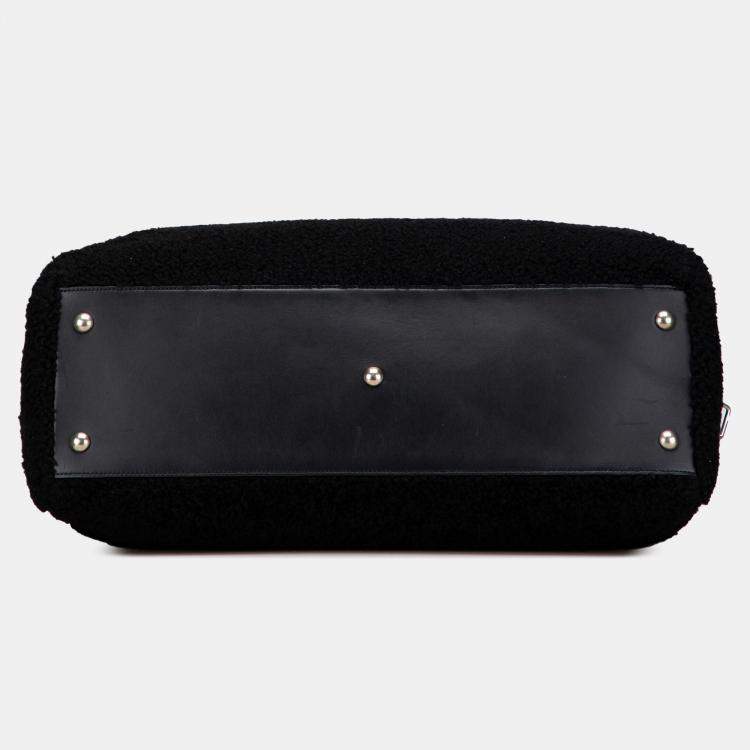 Pre Owned Saint Laurent Paris Black Shearling Travel Bag