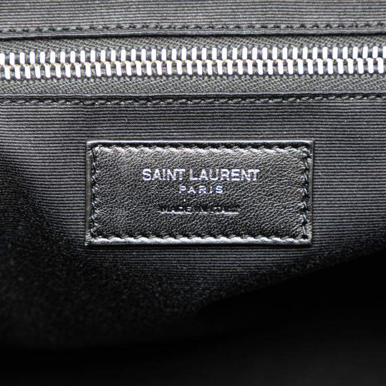Pre Owned Saint Laurent Paris Black Shearling Travel Bag