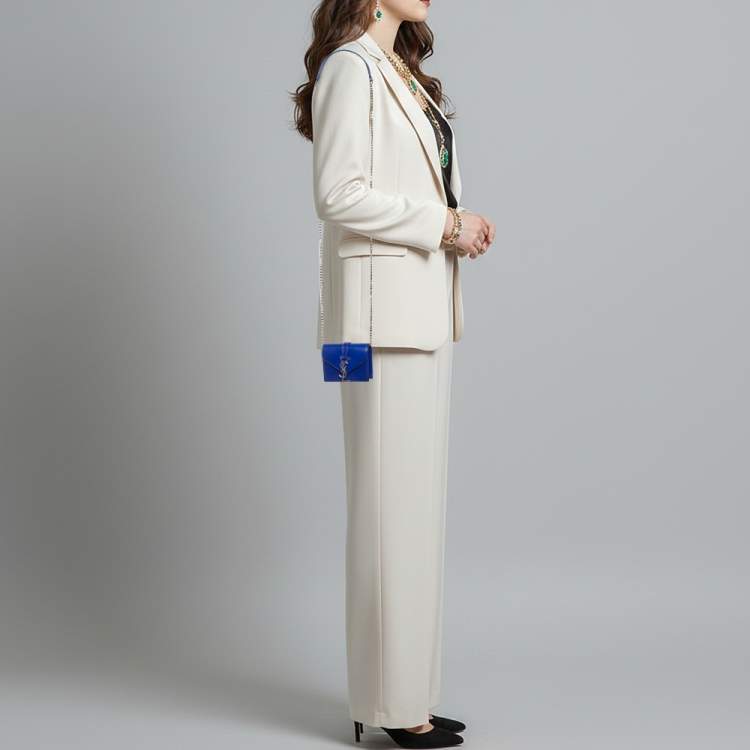 Pre Owned Saint Laurent Candy Monogram Mini Blue Leather Crossbody Bag