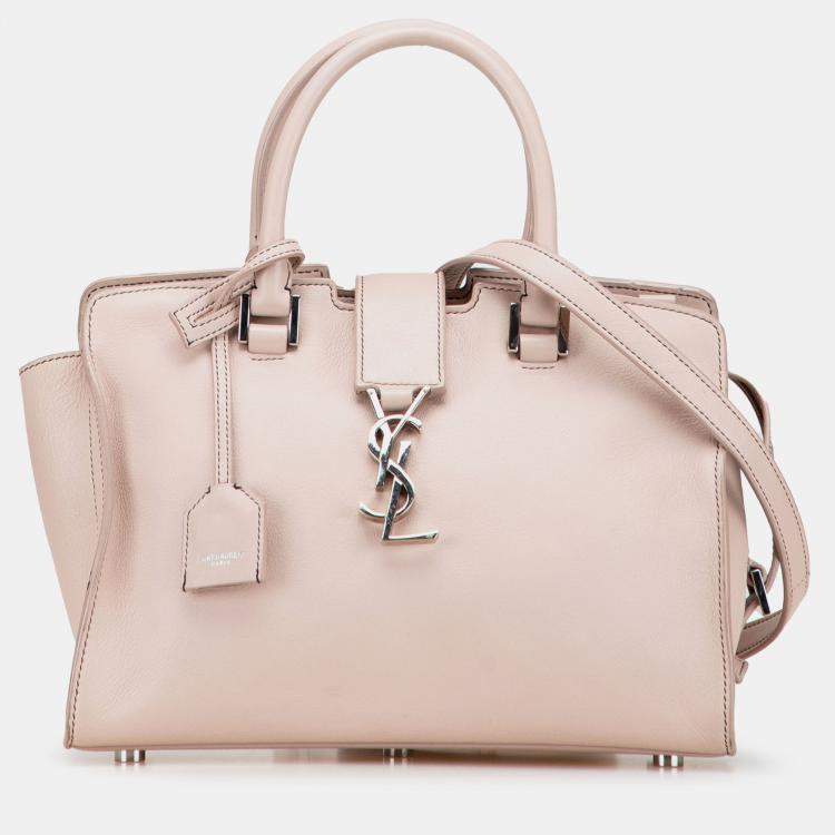 Pre Owned Saint Laurent Paris Brown Baby Leather Monogram Downtown Cabas Satchel