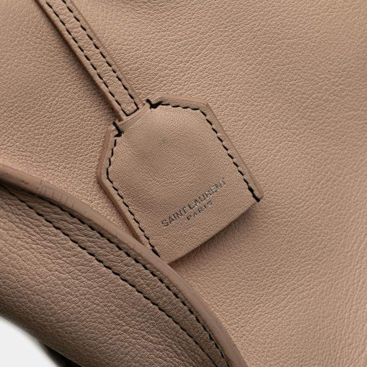 Pre Owned Saint Laurent Paris Brown Baby Leather Monogram Downtown Cabas Satchel