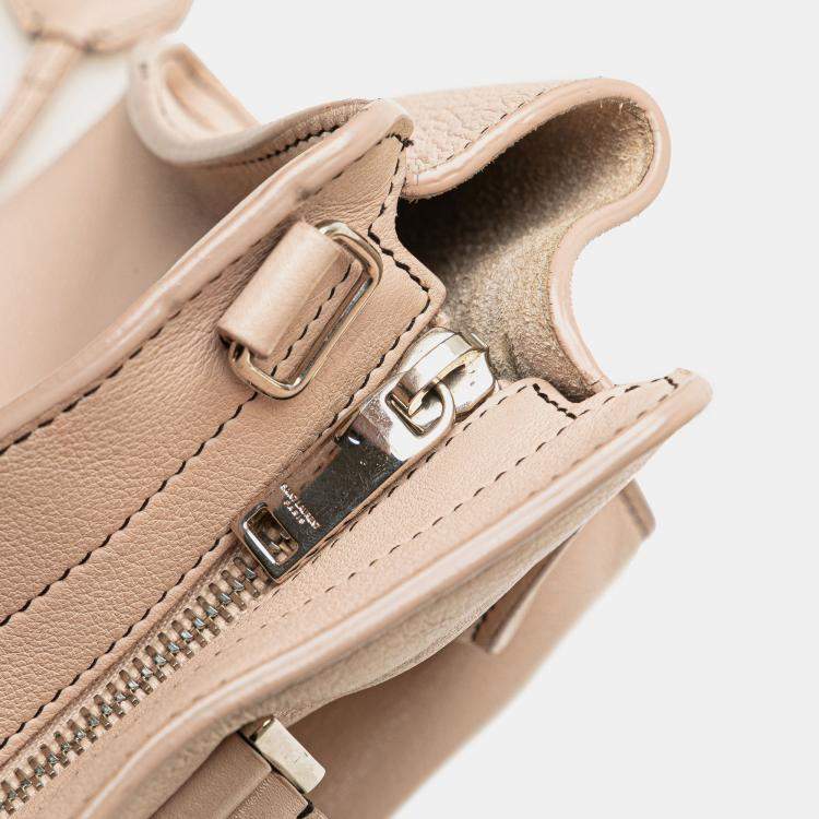 Pre Owned Saint Laurent Paris Brown Baby Leather Monogram Downtown Cabas Satchel