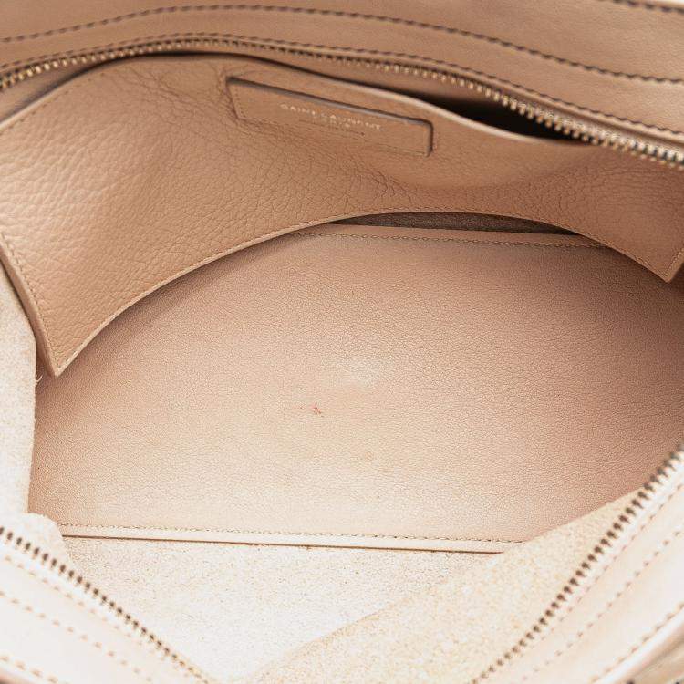 Pre Owned Saint Laurent Paris Brown Baby Leather Monogram Downtown Cabas Satchel