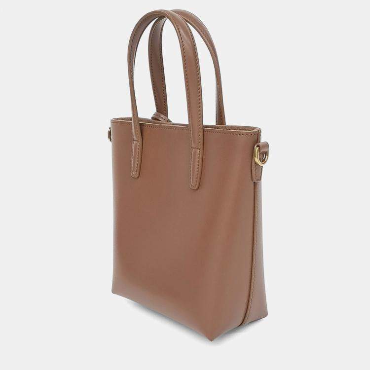 Pre Owned Saint Laurent Paris Brown Leather Mini Toy Shopper Bag