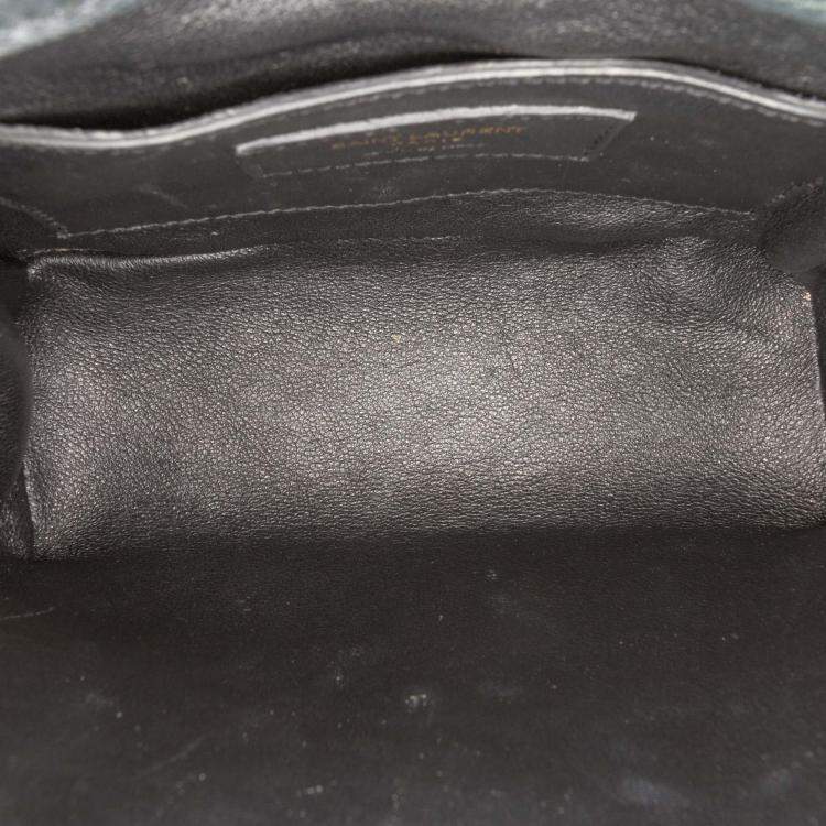 مملوكة مسبقًا Saint Laurent Paris Black Small Lambskin Monogram Vicky Chain Bag