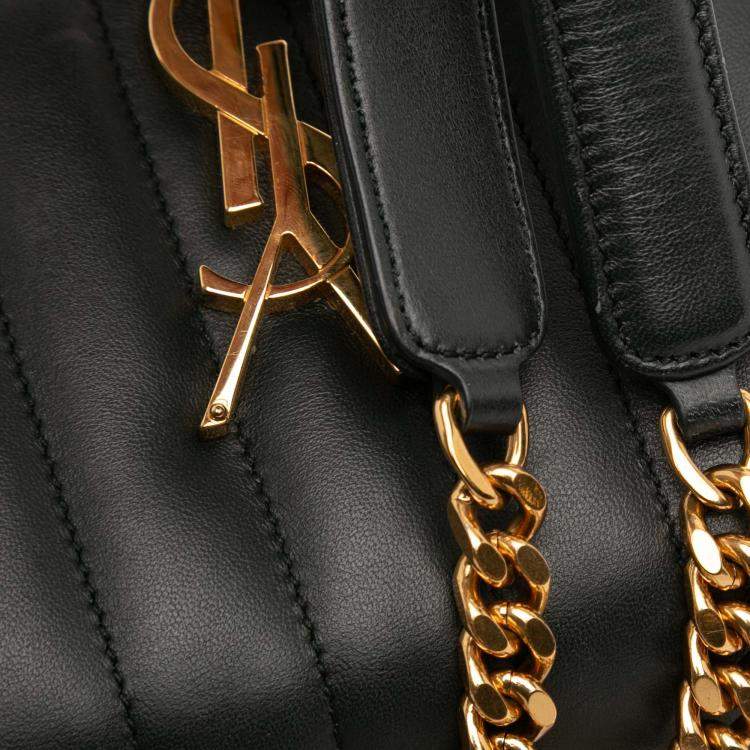 مملوكة مسبقًا Saint Laurent Paris Black Small Lambskin Monogram Vicky Chain Bag