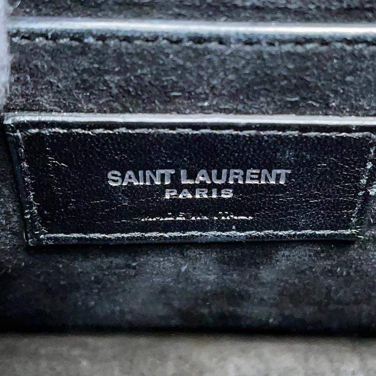 Pre Owned Saint Laurent Paris Sunset Chain shoulder Black Leather Size Medium