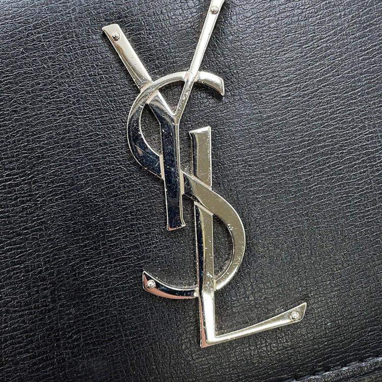 Pre Owned Saint Laurent Paris Sunset Chain shoulder Black Leather Size Medium