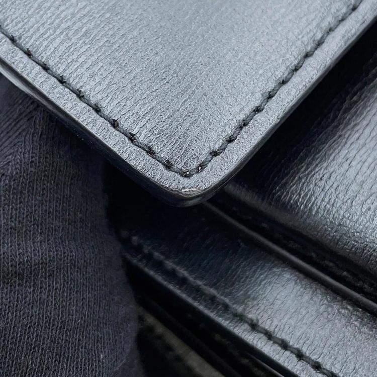 Pre Owned Saint Laurent Paris Sunset Chain shoulder Black Leather Size Medium