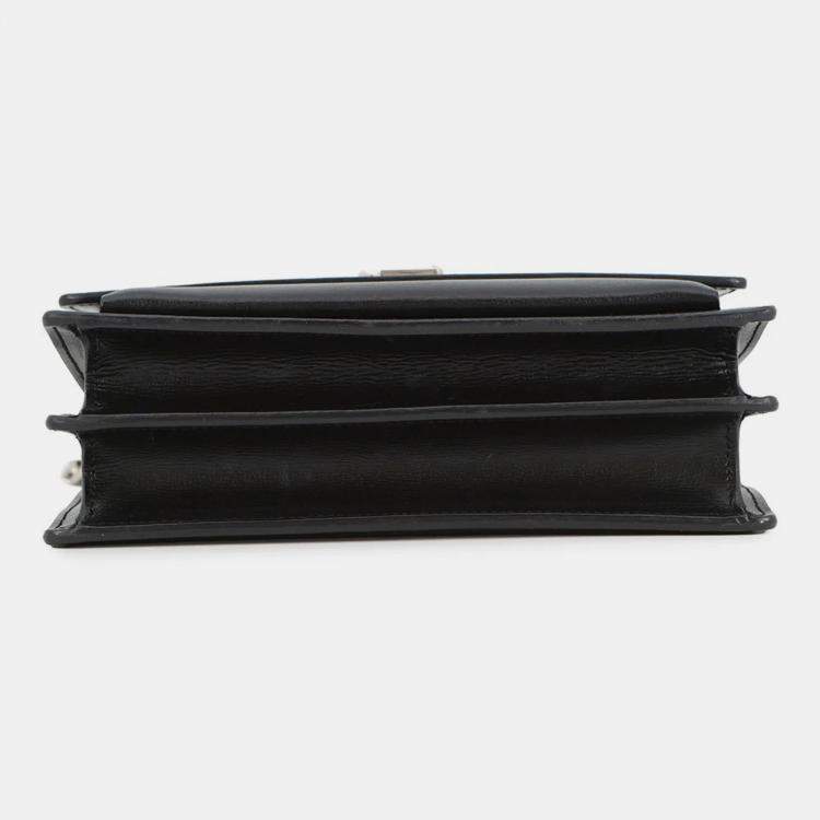 Pre Owned Saint Laurent Paris Sunset Chain shoulder Black Leather Size Medium