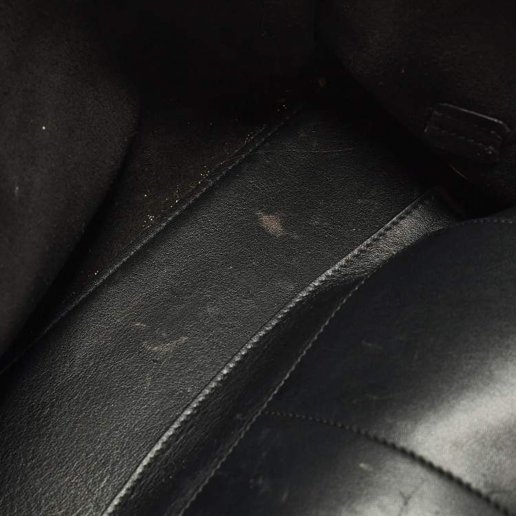 Pre Owned Saint Laurent Cabas Ligne Y Medium Black Leather Tote