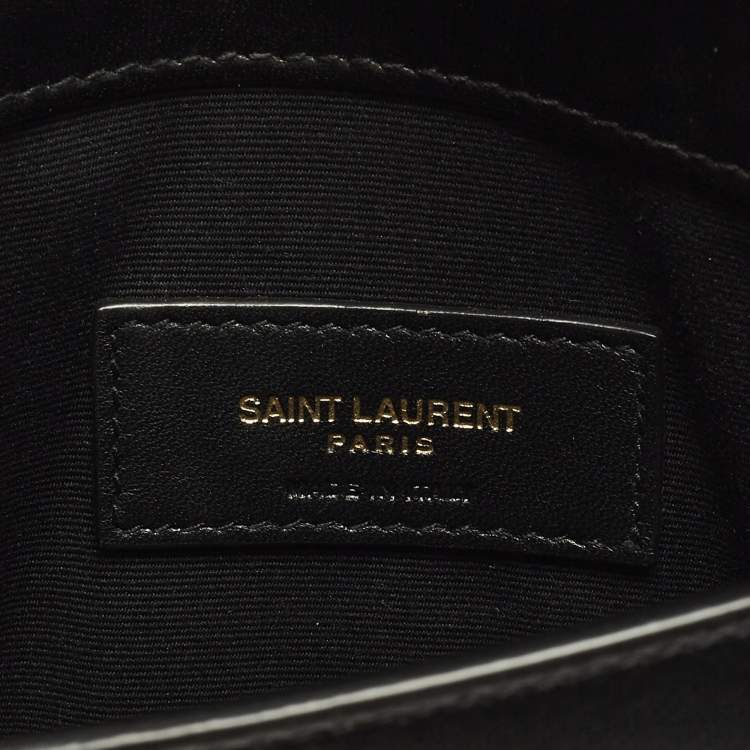 مملوكة مسبقًا Saint Laurent Uptown Black Leather Clutch