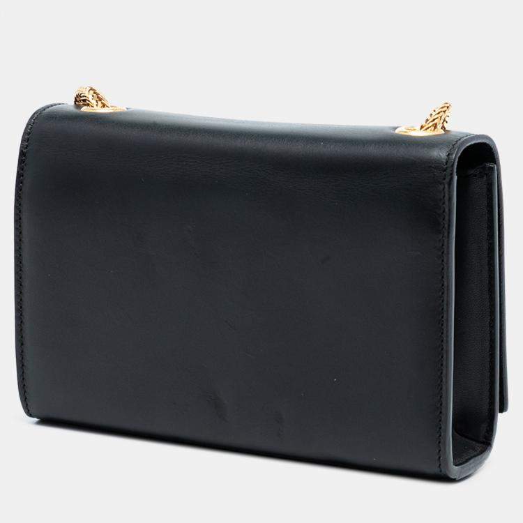 مملوكة مسبقًا Saint Laurent Paris Black Small Leather Monogram Kate Tassel Crossbody