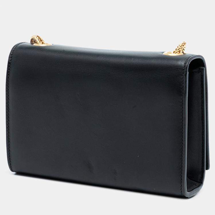 مملوكة مسبقًا Saint Laurent Paris Black Small Leather Monogram Kate Tassel Crossbody