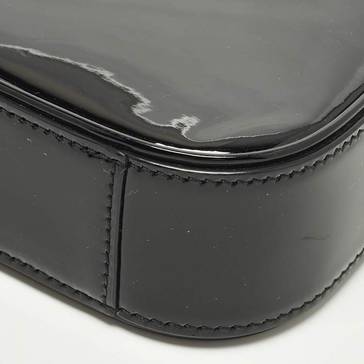 Pre Owned Saint Laurent LE 5 À 7 Mini Black Patent Leather Hobo