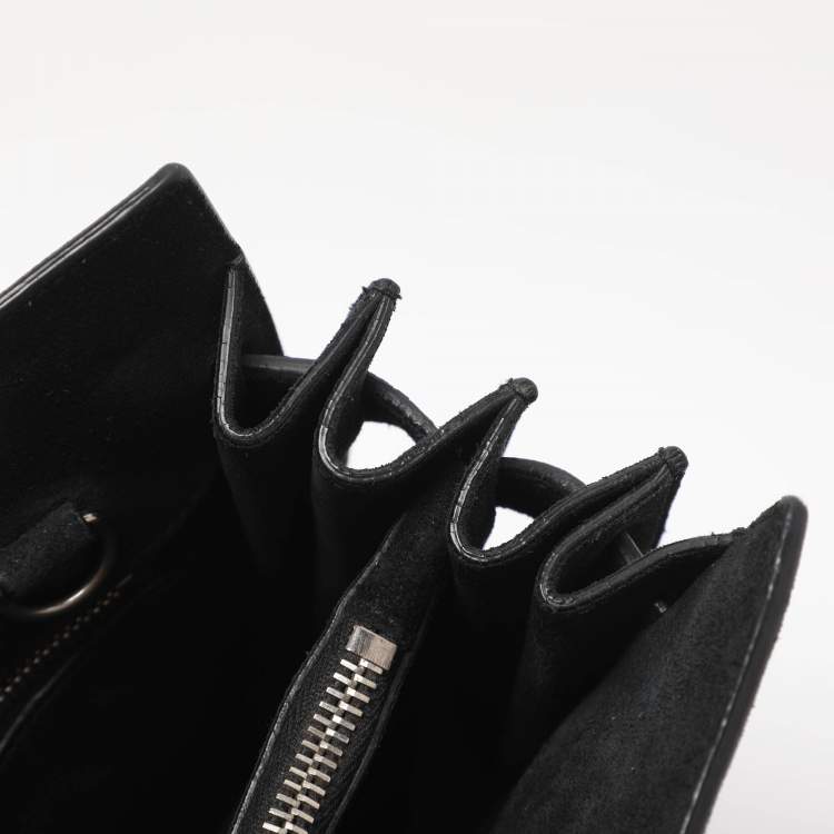 Pre Owned Saint Laurent Sac De Jour Small Black Suede Tote