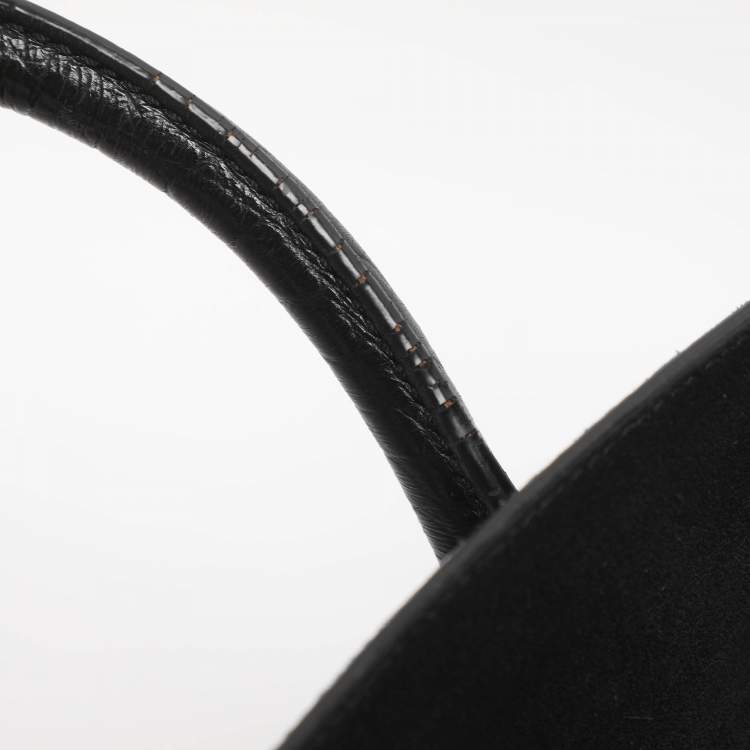 Pre Owned Saint Laurent Sac De Jour Small Black Suede Tote