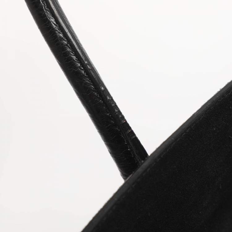 Pre Owned Saint Laurent Sac De Jour Small Black Suede Tote