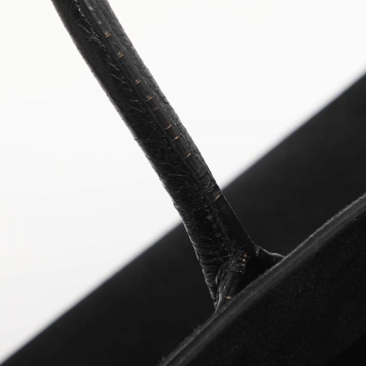 Pre Owned Saint Laurent Sac De Jour Small Black Suede Tote