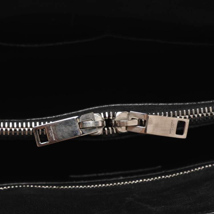 Pre Owned Saint Laurent Sac De Jour Small Black Suede Tote