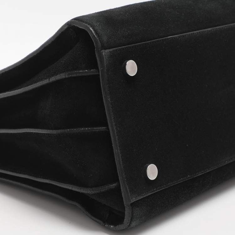 Pre Owned Saint Laurent Sac De Jour Small Black Suede Tote