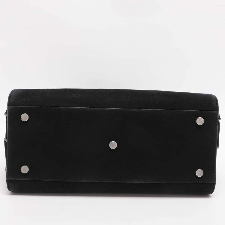 Pre Owned Saint Laurent Sac De Jour Small Black Suede Tote
