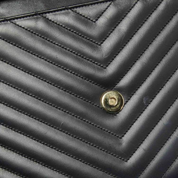 مملوكة مسبقًا Saint Laurent Envelope Black/White Matelassé Leather Chain Shoulder Bag