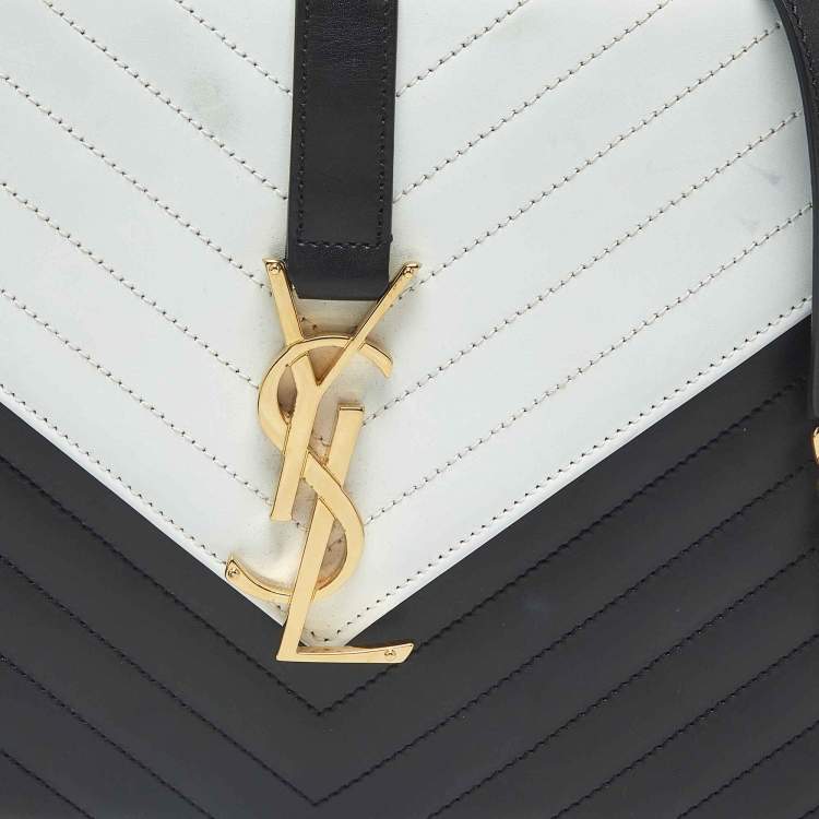 مملوكة مسبقًا Saint Laurent Envelope Black/White Matelassé Leather Chain Shoulder Bag