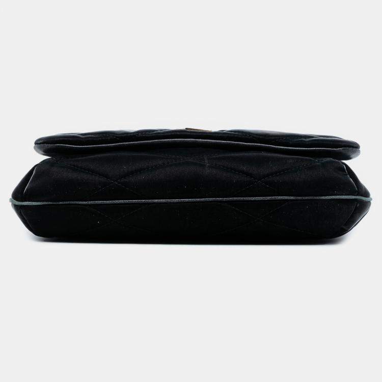 مملوكة مسبقًا Saint Laurent Paris Black Quilted Satin Le 57 Shoulder Bag