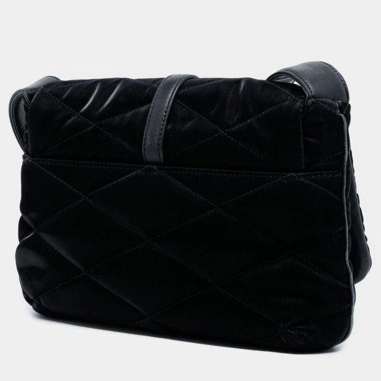 مملوكة مسبقًا Saint Laurent Paris Black Quilted Satin Le 57 Shoulder Bag