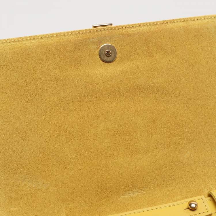 Pre Owned Saint Laurent Paris Y-Ligne Mini Yellow Leather Shoulder Bag